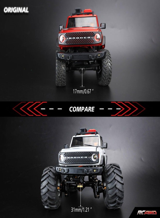 RCAWD SCX24 Monster Truck Wheels and Tires Set Big Alloy Beadlock Rim for Axial 1/24 SCX24 & AX24 Series 70MM*32MM Black - Image 2